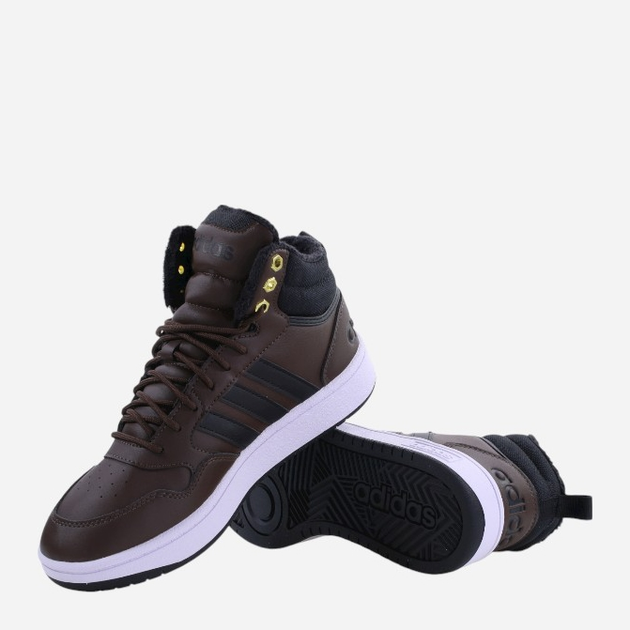 Zimowe sneakersy męskie za kostkę adidas Hoops 3.0 Mid WTR GZ6680 42 Brązowe (4065426091281) - obraz 4