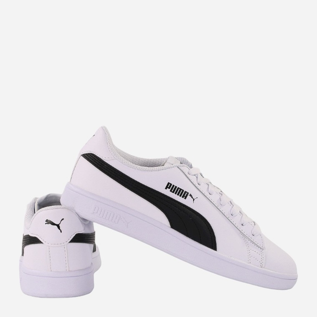 Sneakersy męskie skórzane Puma Smash v2 L 365215-01 40.5 Biały/Czarny (4059505054861) - obraz 3