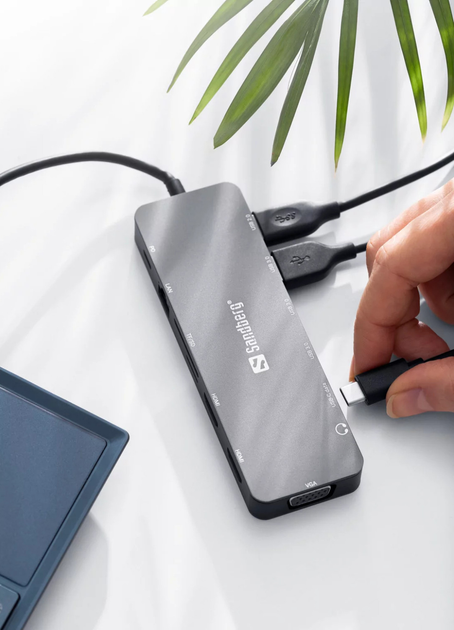 Stacja dokująca Sandberg 13-in-1 USB-C Grey (5705730136450) - obraz 4