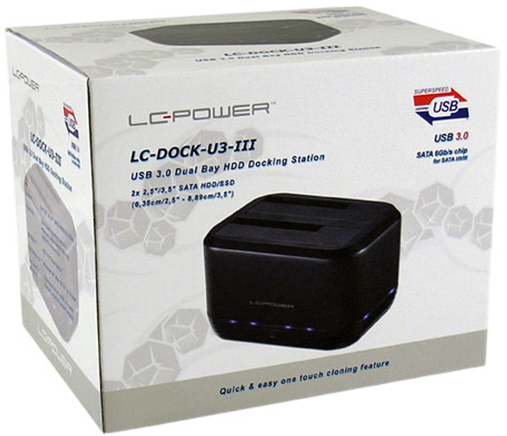 Stacja dokująca LC-Power do dysków 2x HDD/SSD 2.5/3.5 SATA USB 3.0 (5901878503165) - obraz 4