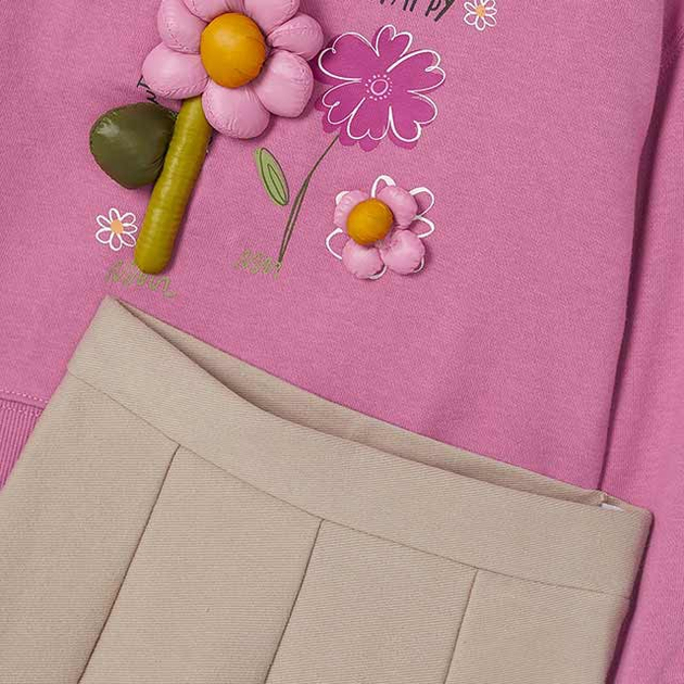 Komplet dziecięcy dla dziewczynki (bluza + legginsy) Mayoral 4.710-61 98 cm Beżowy/Różowy (8445865480727) - obraz 3