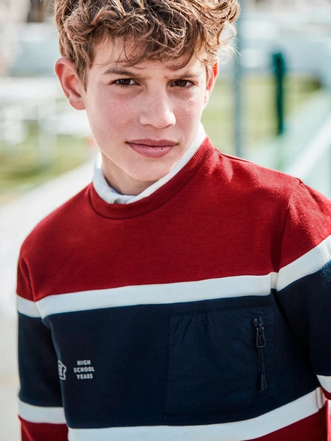 Bluza bez kaptura młodzieżowa chłopięca Mayoral 7.453-11 140 cm Ciemnoczerwony (8445865508667) - obraz 4