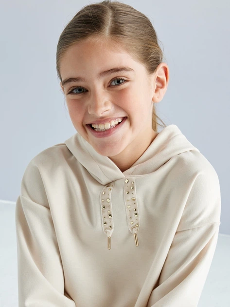 Підлітковий спортивний костюм (худі + штани) для дівчинки Mayoral 7.846-24 170 см Світло-бежевий (8445865520287) - зображення 3