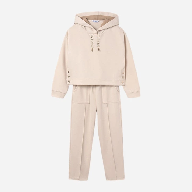 Підлітковий спортивний костюм (худі + штани) для дівчинки Mayoral 7.846-24 170 см Світло-бежевий (8445865520287) - зображення 4