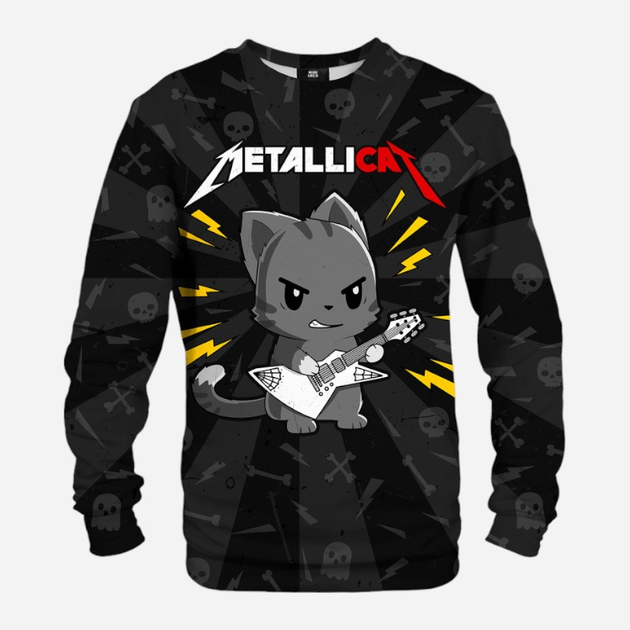 Bluza bez kaptura męska Mr. Gugu & Miss Go Metallicat S-Pc2313 S Czarna (5903845342913) - obraz 1