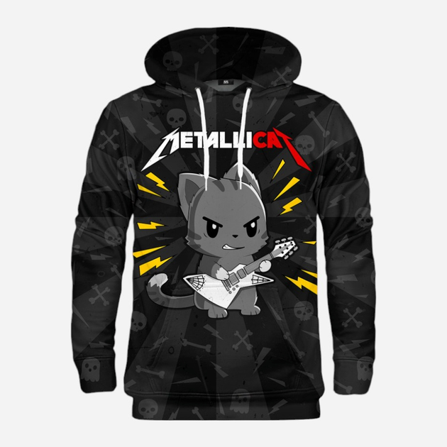 Худі чоловіче Mr. Gugu & Miss Go Metallicat H-K2313 3XL Чорне (5903845342258) - зображення 1