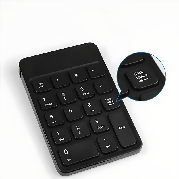Клавиатура BOW HB157 цифровая беспроводная с Bluetooth, чёрная - изображение 4
