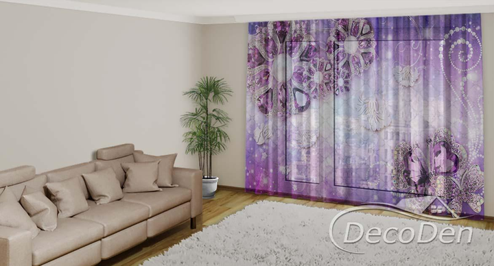 3D - Фото Тюль PHOTODECOR "Фіолетове дорогоцінне каміння" - зображення 2