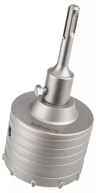Коронка твердосплавна Graphite 85 мм з адаптером SDS+ та направляючим сверлом 55H323 (5902062107329) - зображення 3