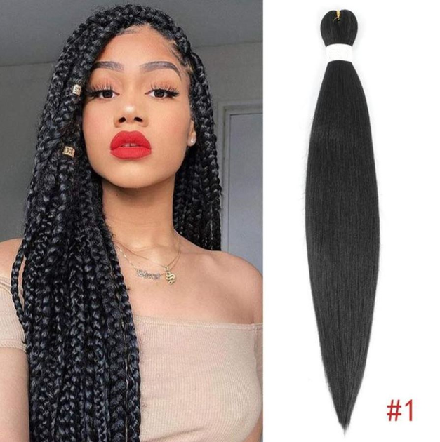 Канекалон Easy Braid однотонний чорний Довжина 65 см Вага 90 г Низькотемпературний 100-150°С 1#EZ - зображення 8