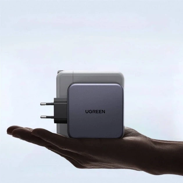 Зарядний пристрій Ugreen CD289 GaN 140W Gray + кабель Type-C 1.5 м (90549) - Фото 4 Зарядний пристрій Ugreen CD289 GaN 140W Gray + кабель Type-C 1.5 м (90549) - зображення 4