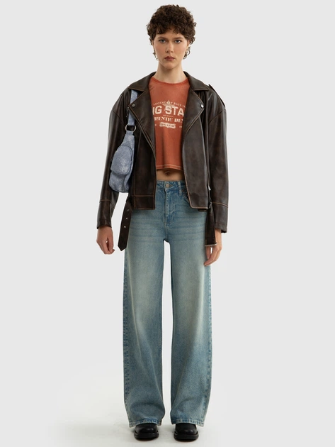 Куртка зі штучної шкіри жіноча Big Star Borbinena 804 XL Коричнева (5900714794712) - зображення 3