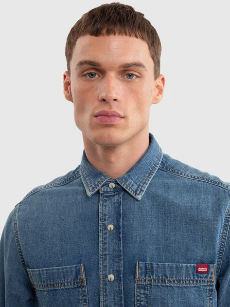 Сорочка джинсова чоловіча Big Star Derine 381 L Блакитна (5900714780456) - зображення 4