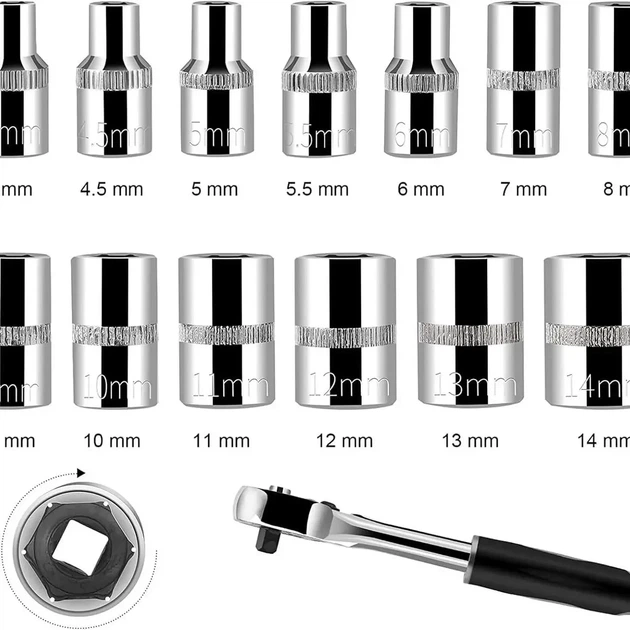 Автомобильный Набор Инструментов Piece Tool Set на 46 Ручных Инструментов в Пластиковом Кейсе - изображение 6