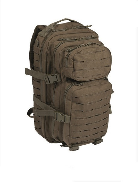 Рюкзак Mil-Tec Us Assault Pack Sm Laser Cut перфорація 20л хакі 14002601 - изображение 1