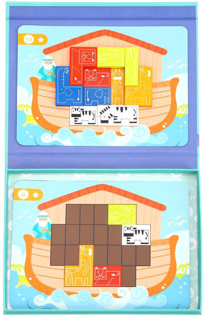 Магнітна головоломка Tooky Toy Montessori Ноїв ковчег (6972633371489) - зображення 4