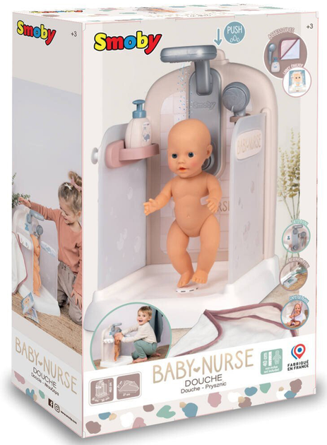 Prysznic dla lalek Smoby Baby Nurse z akcesoriami (3032162203828) - obraz 1