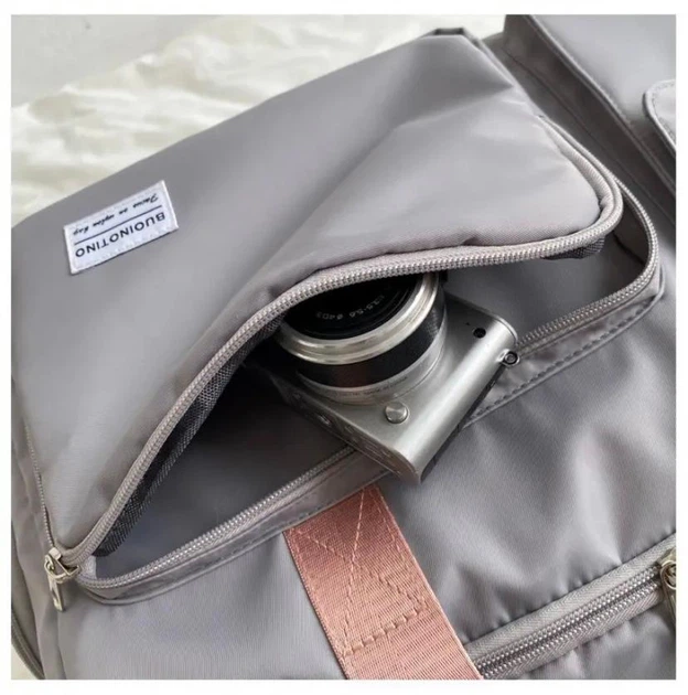 Сумка дорожная спортивная с отделение для обуви Серо-розовая Travel bag - изображение 4