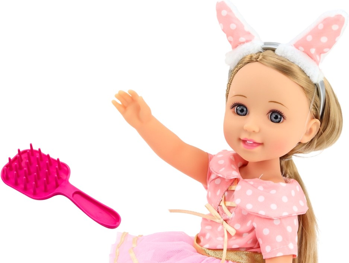 Lalka LEAN Toys w różowej sukience 38 cm (5905991015222) - obraz 3
