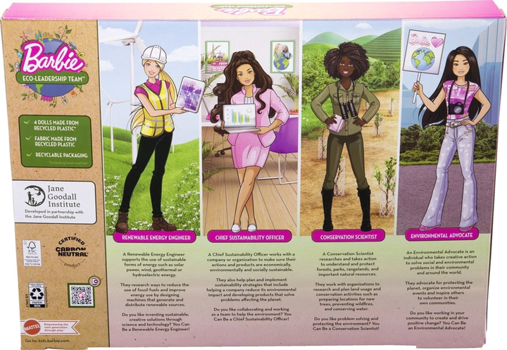 Набір ляльок Mattel Barbie Eco-Leadership Team 4 шт (0194735015597) - зображення 2