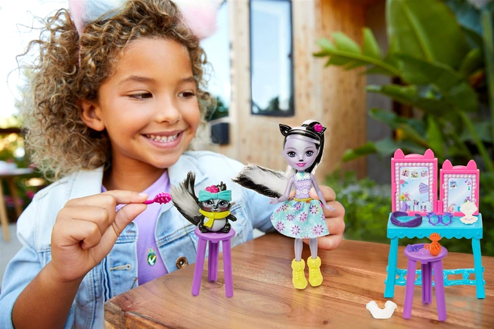 Лялька Pro Kids Enchantimals Sage Skunk з туалетним столиком та вихованцем 15 см (0887961819793) - зображення 8