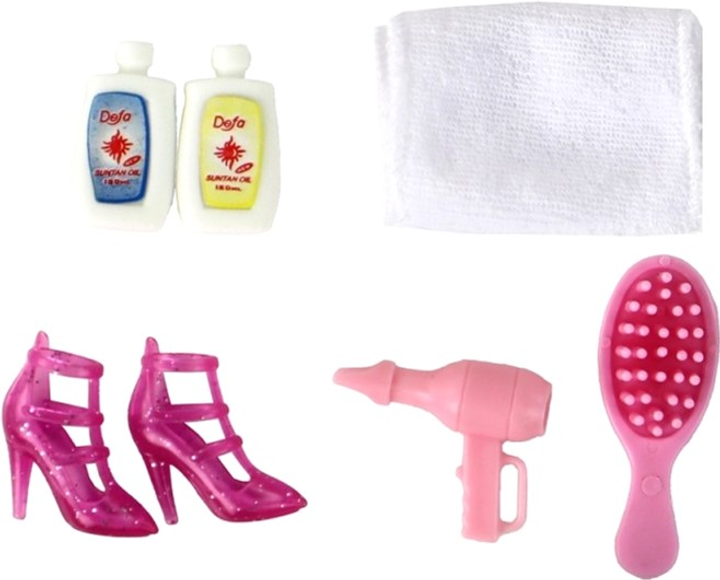 Lalka z akcesoriami Leantoys Pink w szlafroku Łazienka 30 cm (5905515352529) - obraz 3