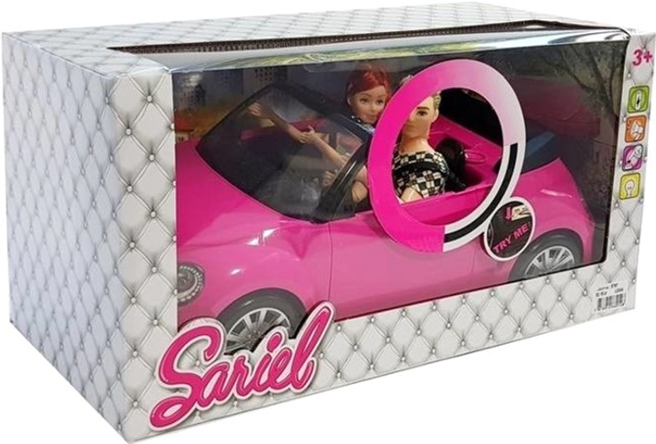 Zestaw lalek LEAN Toys z różowym samochodem 28 cm (5905323219977) - obraz 5
