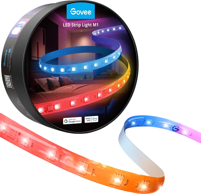 Inteligentna taśma LED Govee H61E1 RGBICW LED Strip Lights 5 m Biały - obraz 1