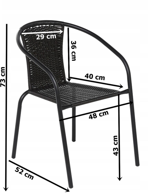 Zestaw krzeseł ogrodowych OTE Bistro 52 x 48 x 73 cm 8 szt. Beżowe (5908221436675) - obraz 9