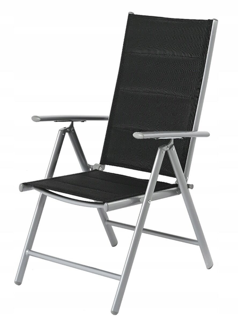 Zestaw krzeseł ogrodowych OTE Lungo 55 x 67 x 104 cm 2 szt Czarne (5908221436637) - obraz 3