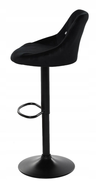 Барний стілець OTE Omega-G Velvet зі спинкою 50.5 x 46.5 x 82.5 - 103 см Чорний (5908221410033) - зображення 5