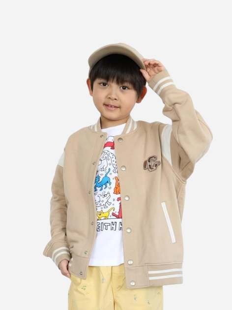 Подростковая ветровка-бомбер для мальчика Uniqlo 528654190 152 см Бежева (1159811966) 