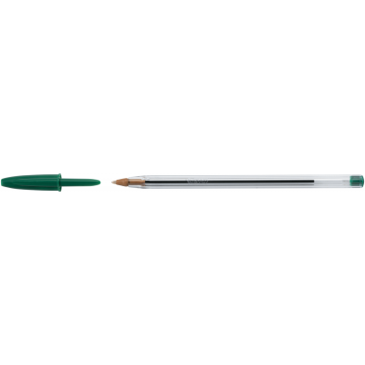 Ручка шариковая Bic Cristal, зеленая (bc875976) - Фото 1 Ручка шариковая Bic Cristal, зеленая (bc875976) - изображение 1
