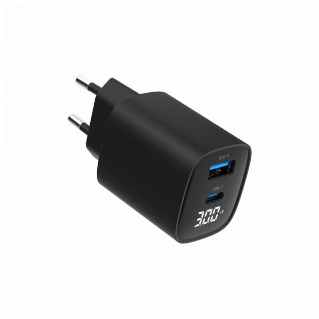 Зарядное устройство Gembird 1xUSB-A (QC3.0 18W) + 1 Type-C (PD20W) LCD black (TA-UC-PDQC30LCD-BK-01) (228899) - Фото 3 Зарядное устройство Gembird 1xUSB-A (QC3.0 18W) + 1 Type-C (PD20W) LCD black (TA-UC-PDQC30LCD-BK-01) (228899) - изображение 3