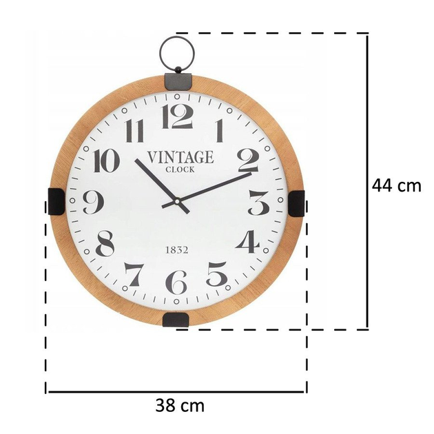 Zegar ścienny Atmosphera Vintag 38 cm Brązowy (3560238662304) - obraz 4