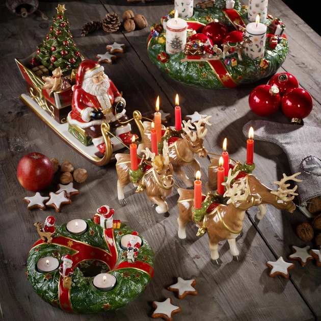 Подсвечник Villeroy & Boch Christmas Toys Memory олени Санта