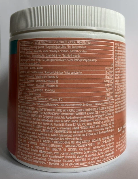 Л-карнитин Myprotein Advanced L-carnitine Powder персик 250 грамм – фото,  отзывы, характеристики в интернет-магазине ROZETKA от продавца: MuscleZone
