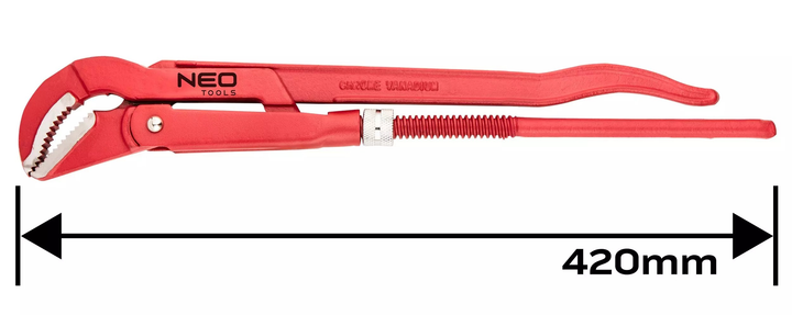 Ключ для труб NEO Tools тип 45 1.5" 420 mm 02-427 (5907558463163) - зображення 3
