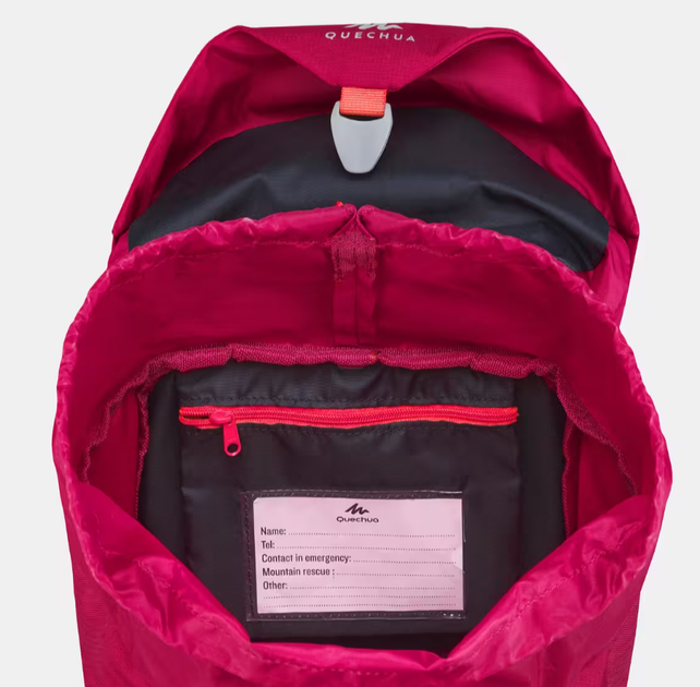 Детский Туристический (Походный) Рюкзак QUECHUA MH500 18л 47 х 20 х 22см Красный - изображение 5