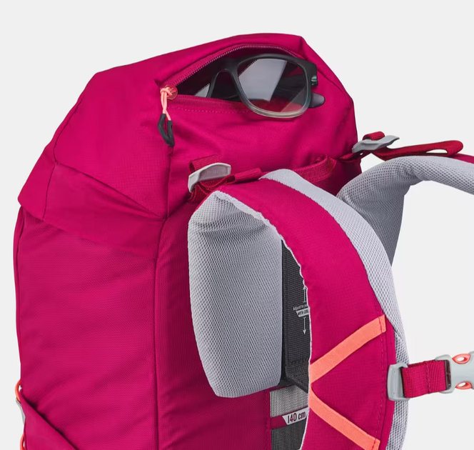 Детский Туристический (Походный) Рюкзак QUECHUA MH500 18л 47 х 20 х 22см Красный - изображение 6