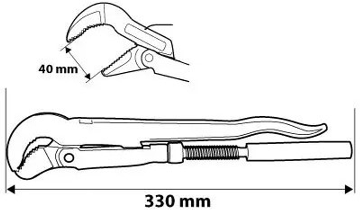 Ключ для труб NEO Tools тип 45 1.0" 330 мм 02-126 (5907558406016) - зображення 3