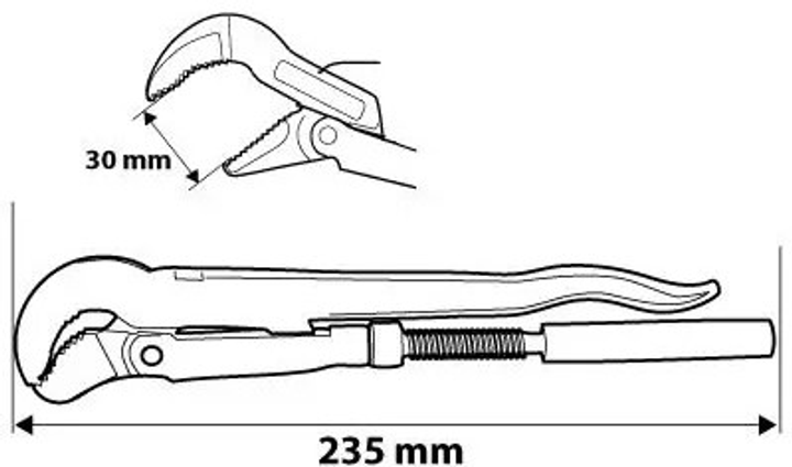 Ключ для труб NEO Tools тип S 0.5" 235 мм 02-120 (5907558408645) - зображення 3