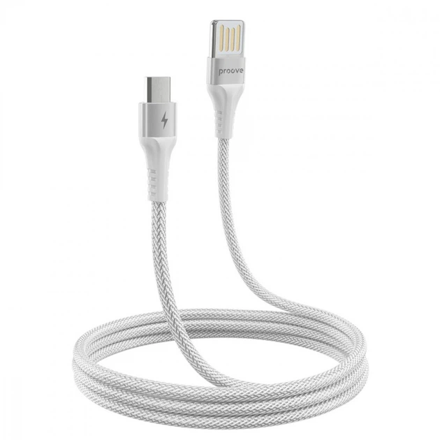 Кабель Proove Double Way Weft 2.4A USB на Micro USB (1m) White - зображення 2