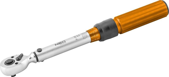 Zestaw NEO Tools klucz dynamometryczny dwukierunkowy 1/4" 5 - 25 Nm z nasadkami 21 szt. 08-821 (5907558458954) - obraz 3
