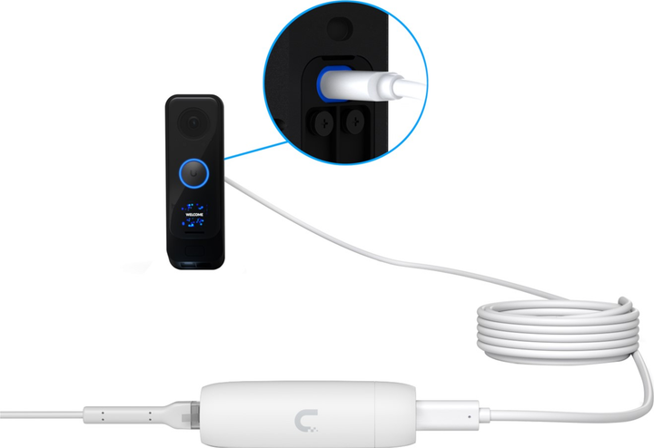 Kabel Ubiquiti G4 Doorbell Pro PoE - USB-C 7 m White (UACC-G4-DBP-Cable-USB-7M) - obraz 4
