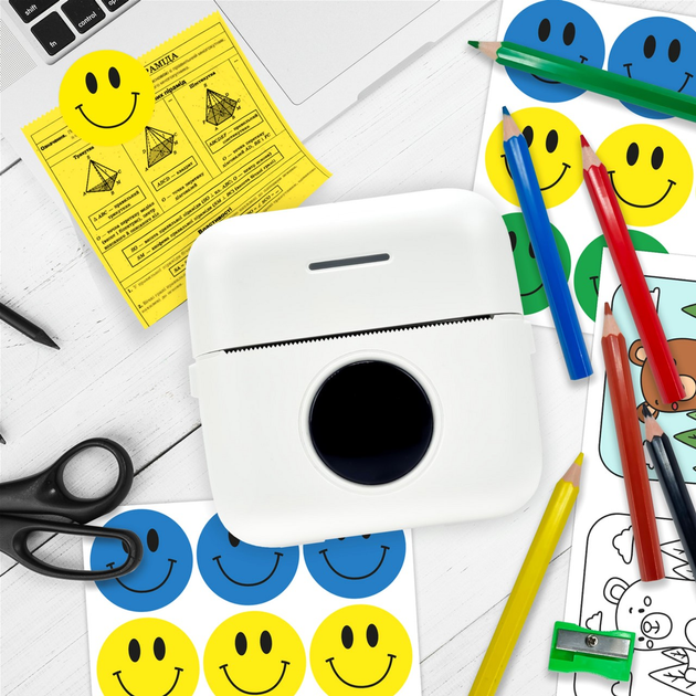 Детский портативный термопринтер Jetix Mini Printer с набором карандашей и термобумаги в комплекте (JMP-2-TPS3К) - изображение 2