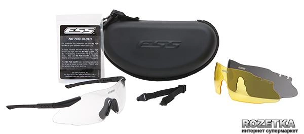 Очки защитные ESS серии ICE 3LS Kit 740-0019 Black (2000000193472) - изображение 1