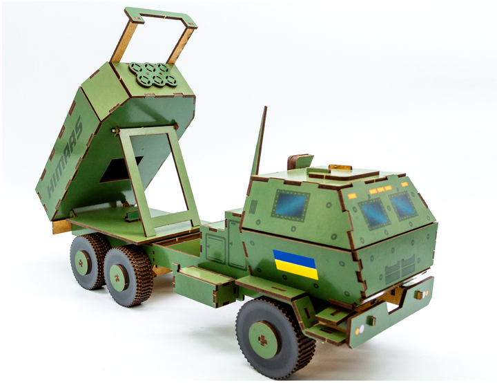 3D Puzzle-klocki drewniane PuzzleOK Himars 41 x 13 x 15.5 cm 152 elementy (4821993006376) - obraz 3