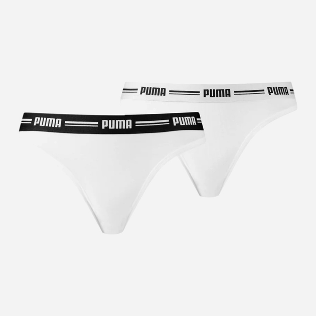 Набір трусиків танга Puma Women String 2P 90785404 M White (8718824912684) - зображення 2