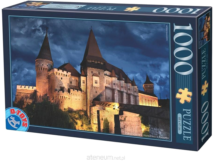 Puzzle D-Toys Rumunia Zamek Corvin nocą 68 x 47 cm 1000 elementów (5947502874775) - obraz 1